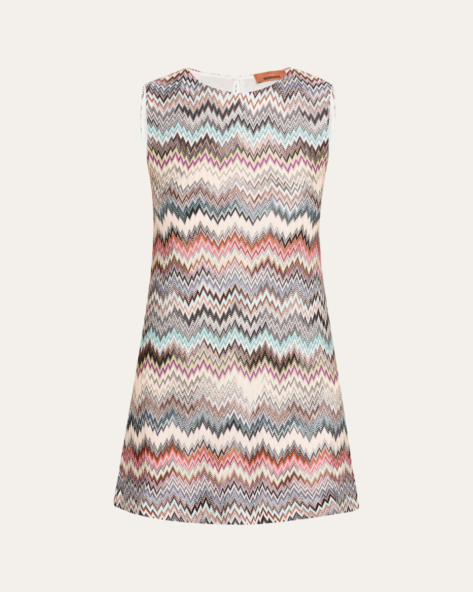 Chevron Sleeveless Mini Dress